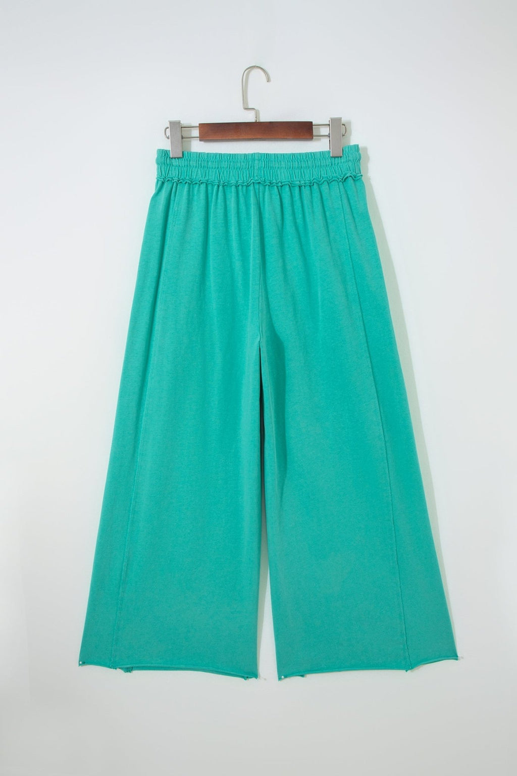 Solid Drawstring Elastic Waist Raw Hem Pants - Rooted & Reckless Co.