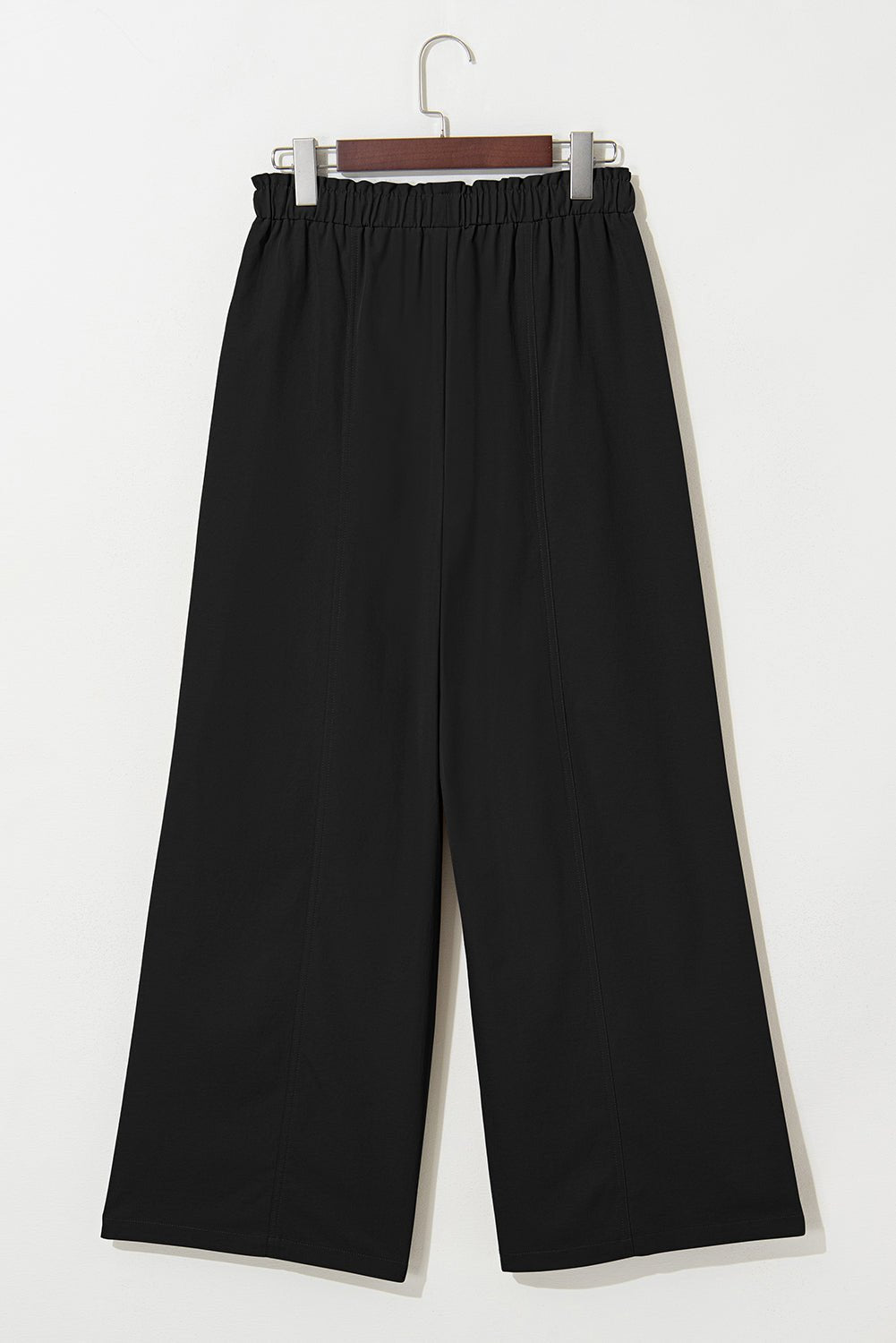 Solid Drawstring Elastic Waist Wide Leg Pants - Rooted & Reckless Co.