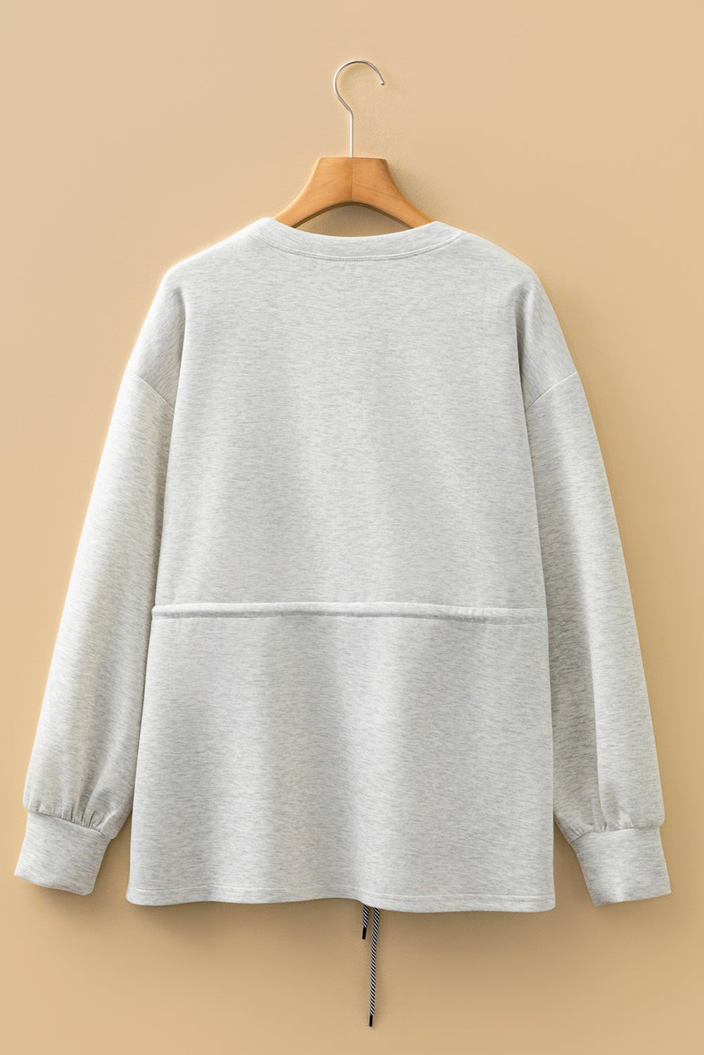 Solid Drawstring Waist Tunic Sweatshirt - Rooted & Reckless Co.