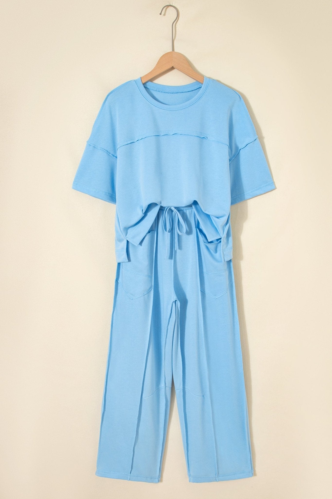 Solid Drop Shoulder Boxy Tee & Barrel Pants Set - Rooted & Reckless Co.