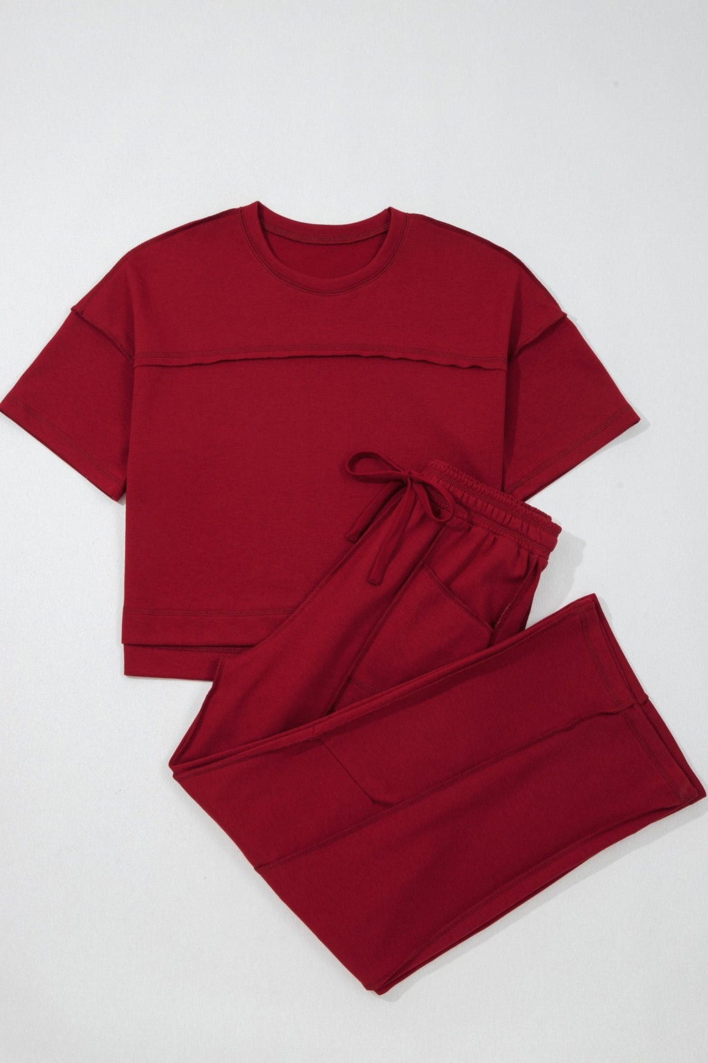 Solid Drop Shoulder Boxy Tee & Barrel Pants Set - Rooted & Reckless Co.