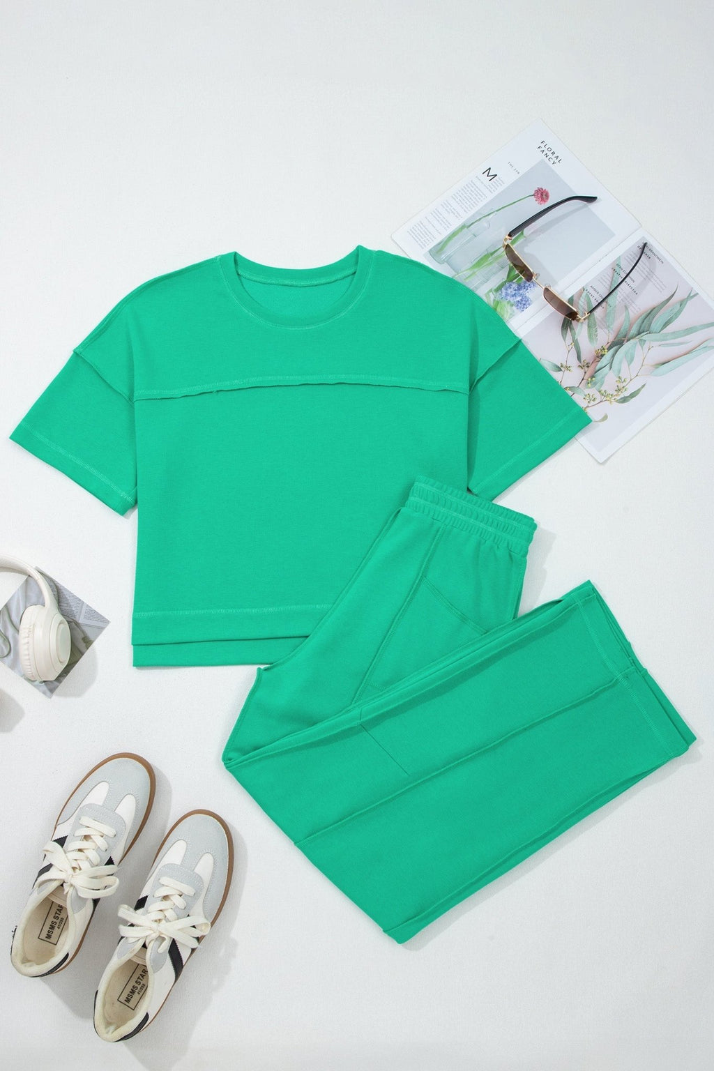 Solid Drop Shoulder Boxy Tee & Barrel Pants Set - Rooted & Reckless Co.