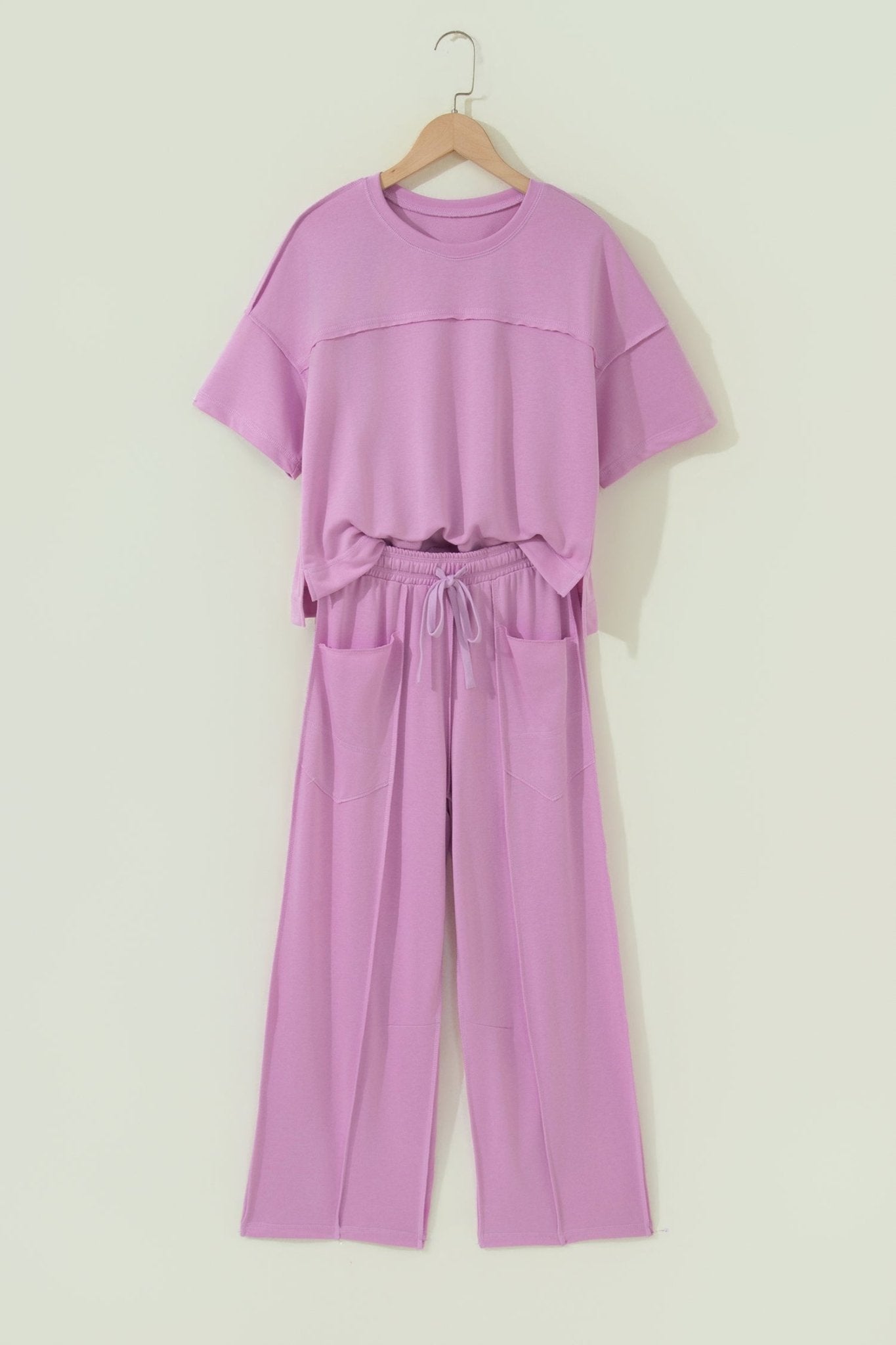 Solid Drop Shoulder Boxy Tee & Barrel Pants Set - Rooted & Reckless Co.