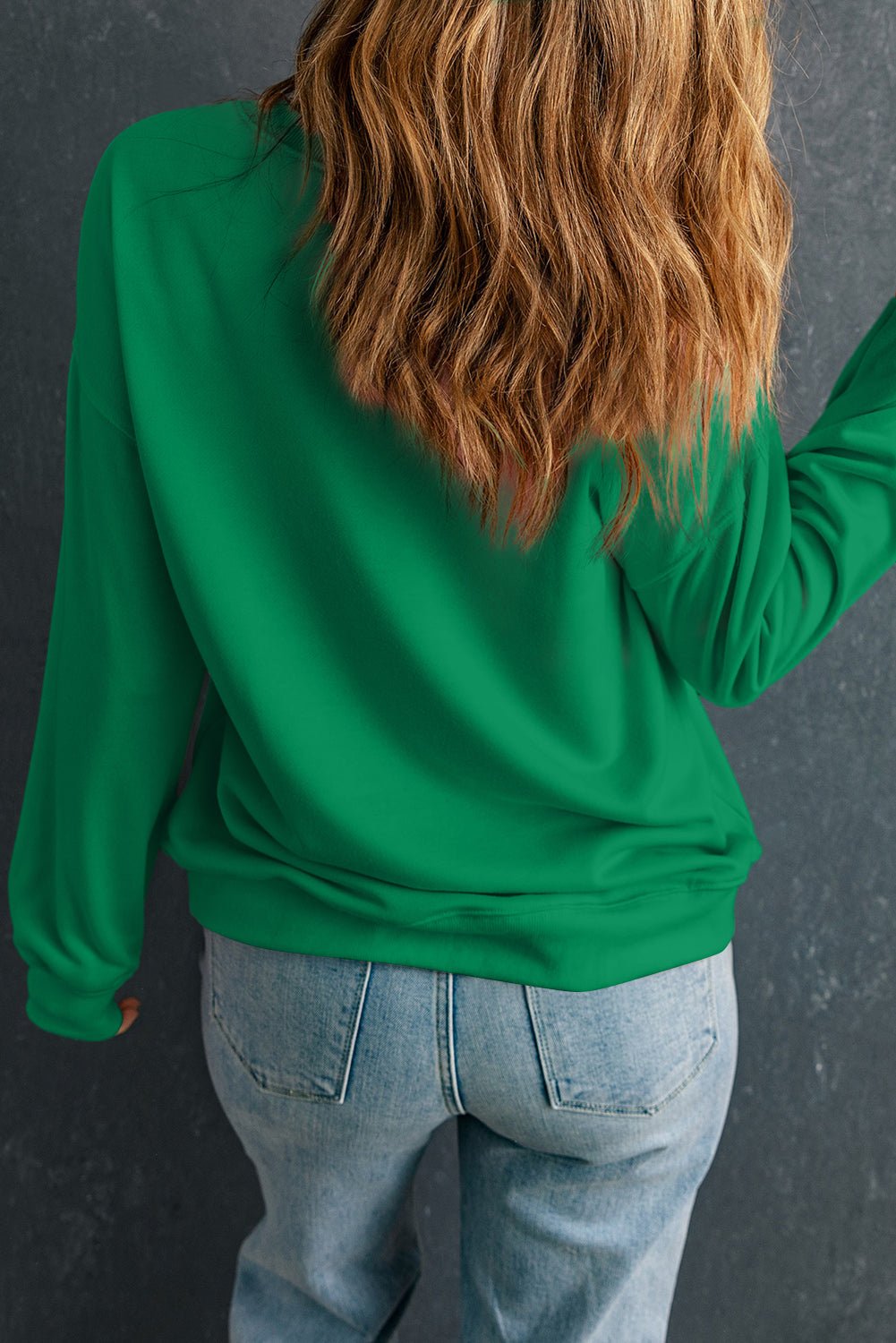 Solid Drop Shoulder Crewneck Pullover Sweatshirt - Rooted & Reckless Co.