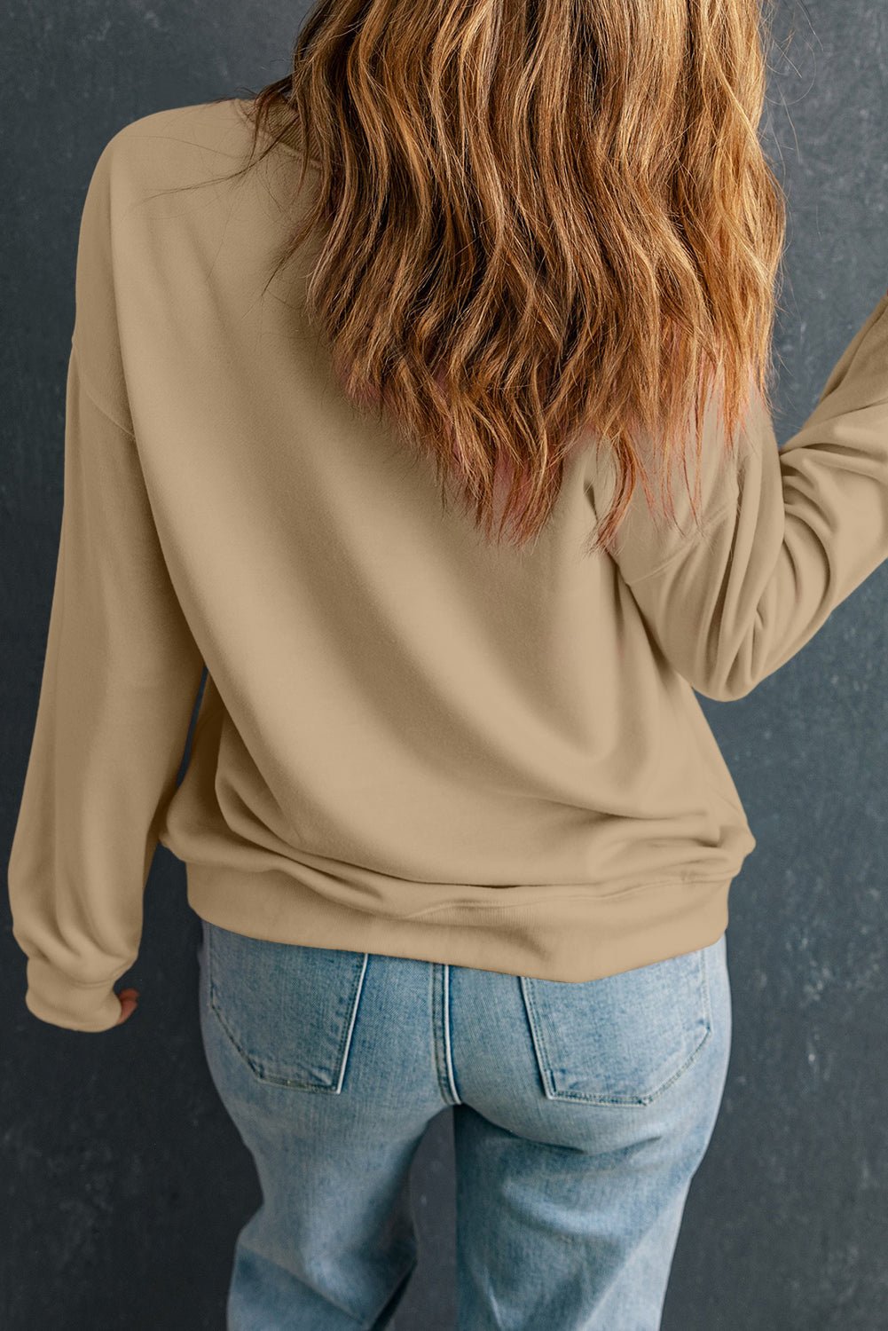 Solid Drop Shoulder Crewneck Pullover Sweatshirt - Rooted & Reckless Co.