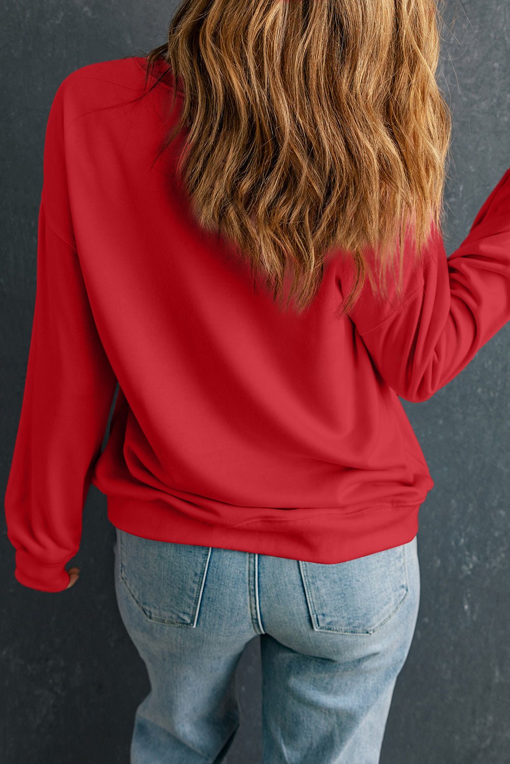 Solid Drop Shoulder Crewneck Pullover Sweatshirt - Rooted & Reckless Co.