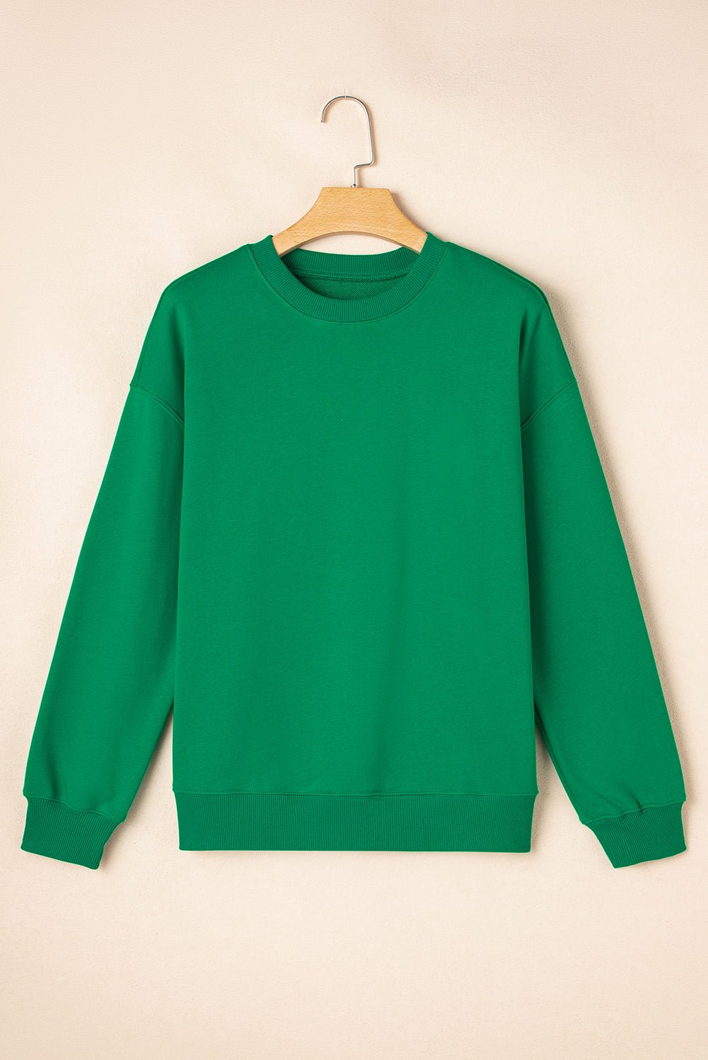 Solid Drop Shoulder Crewneck Pullover Sweatshirt - Rooted & Reckless Co.