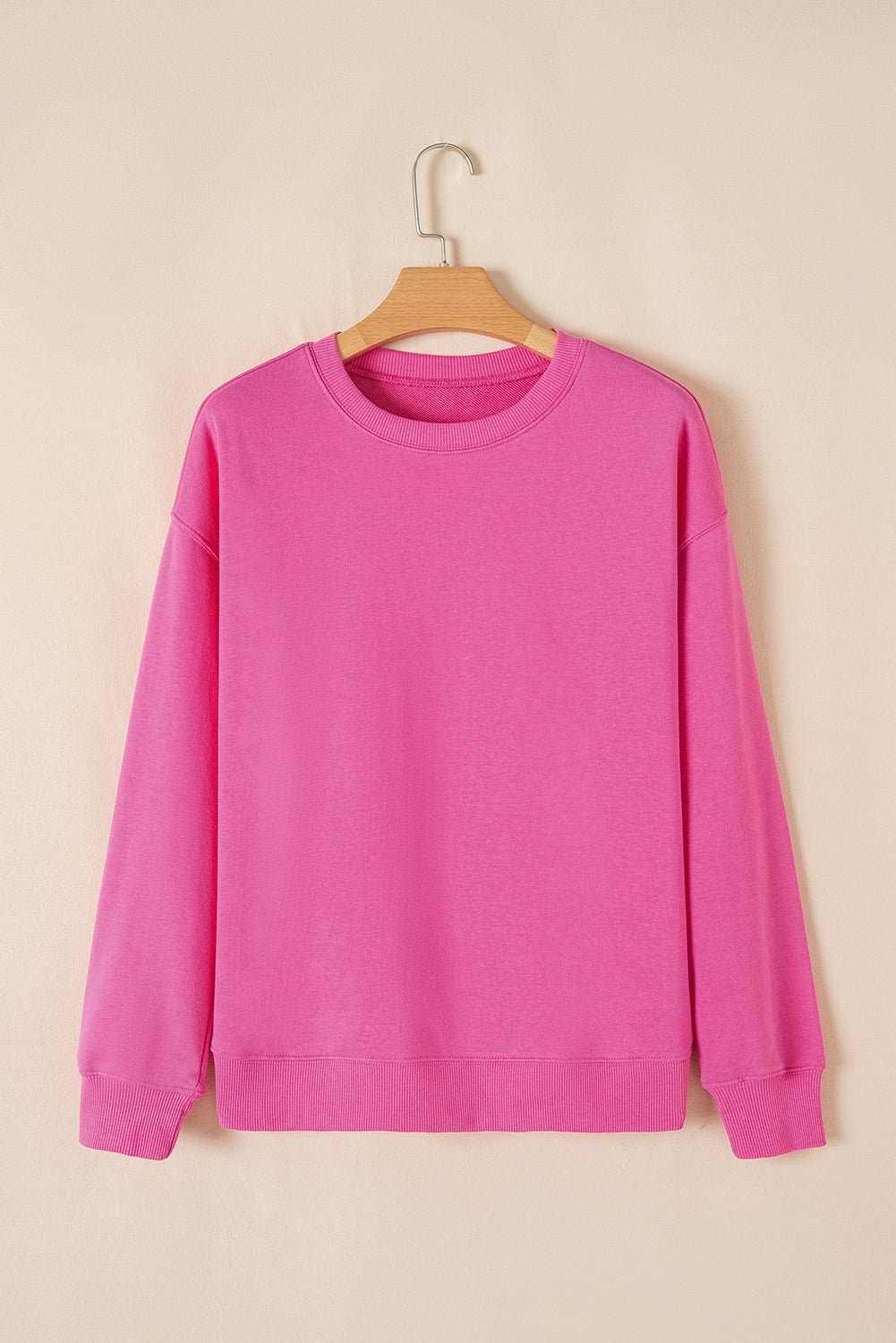Solid Drop Shoulder Crewneck Pullover Sweatshirt - Rooted & Reckless Co.