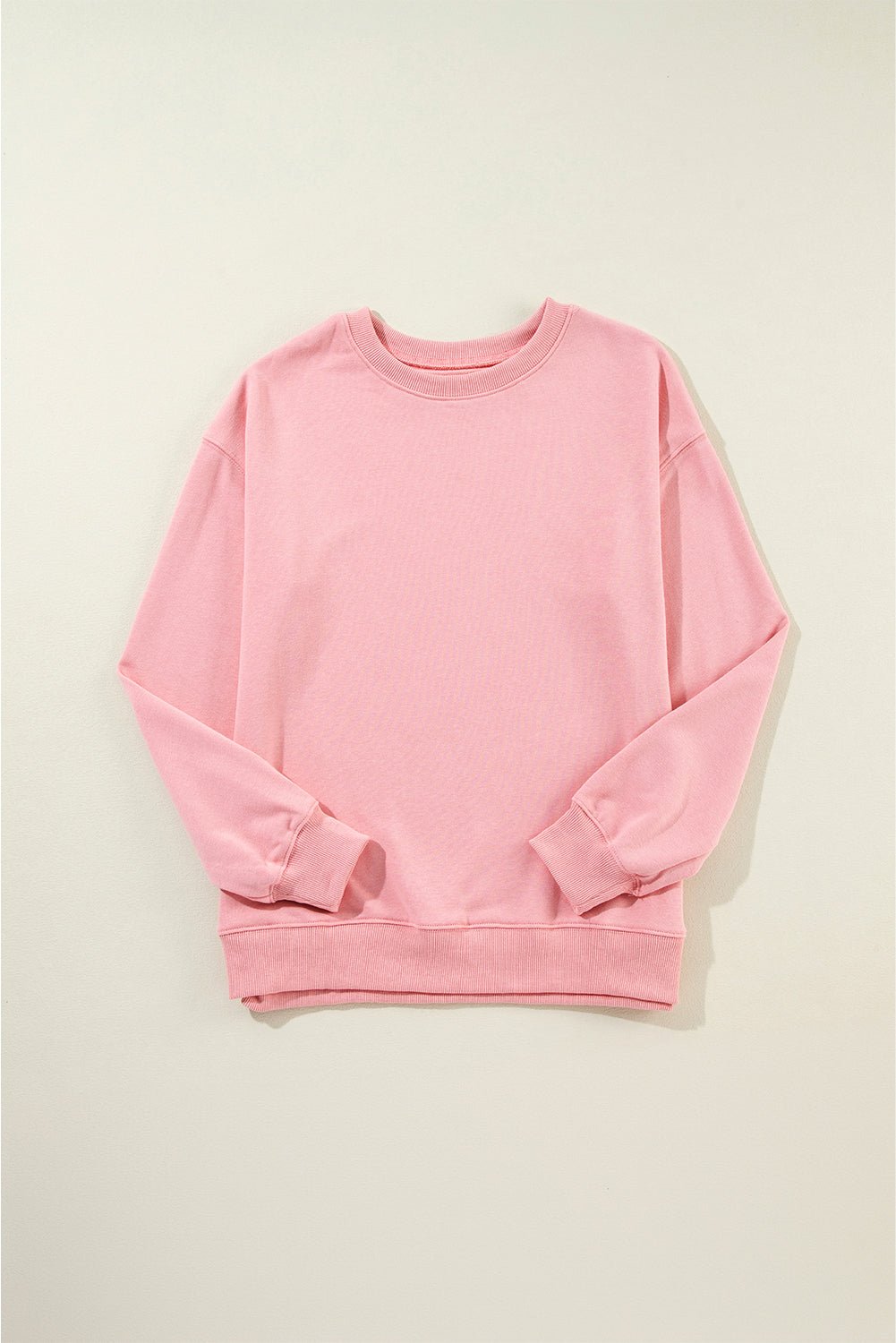 Solid Drop Shoulder Crewneck Pullover Sweatshirt - Rooted & Reckless Co.