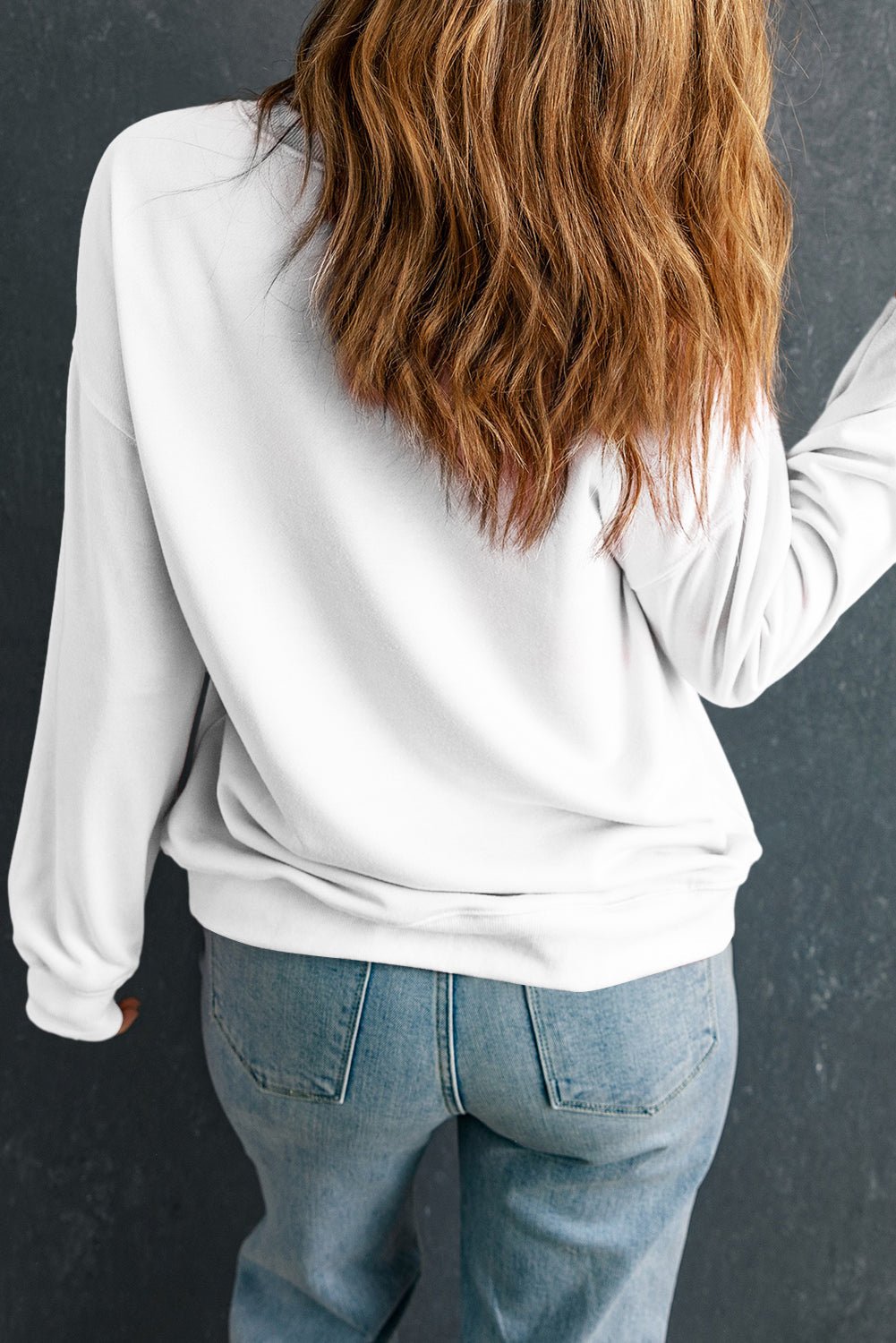 Solid Drop Shoulder Crewneck Pullover Sweatshirt - Rooted & Reckless Co.