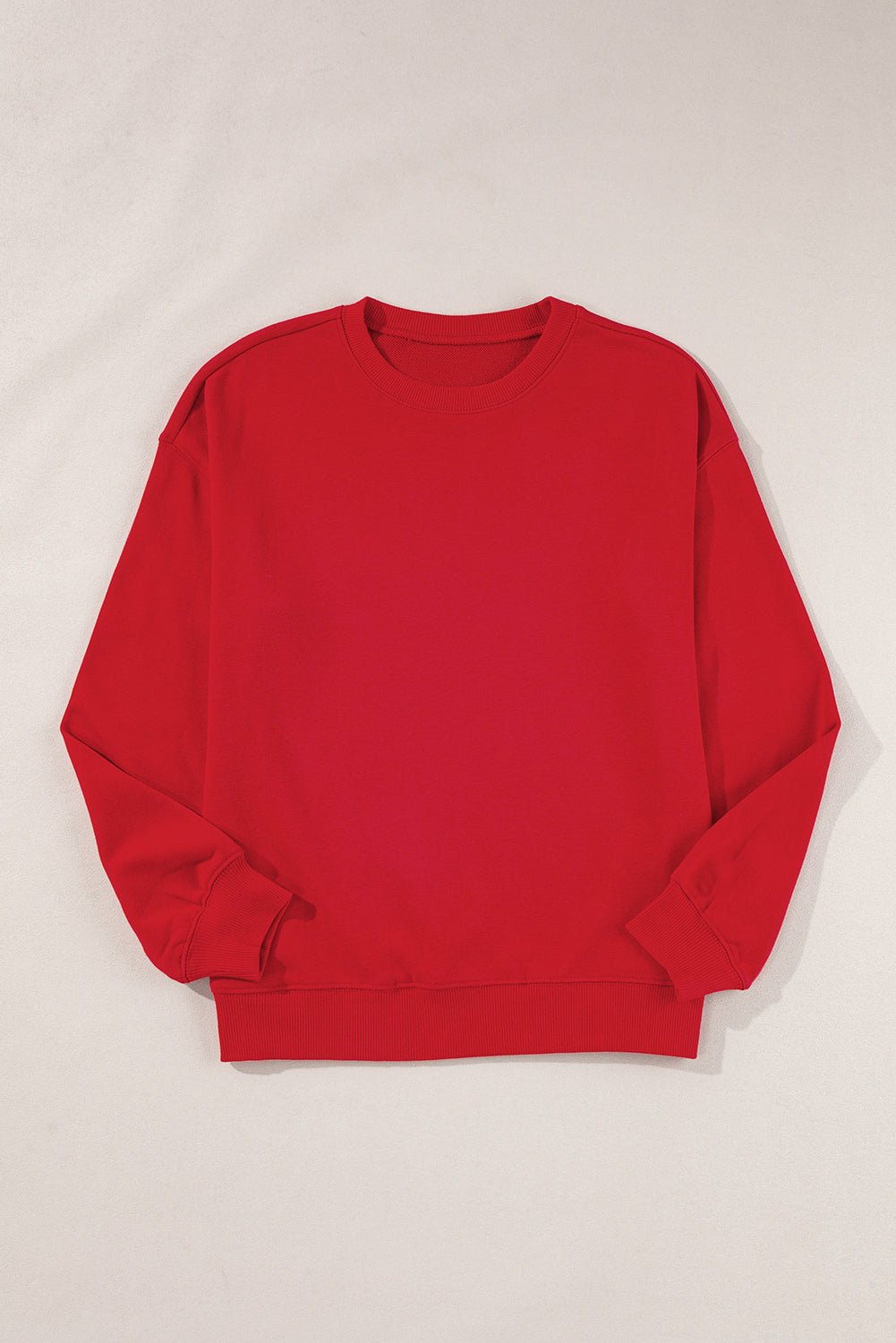 Solid Drop Shoulder Crewneck Pullover Sweatshirt - Rooted & Reckless Co.