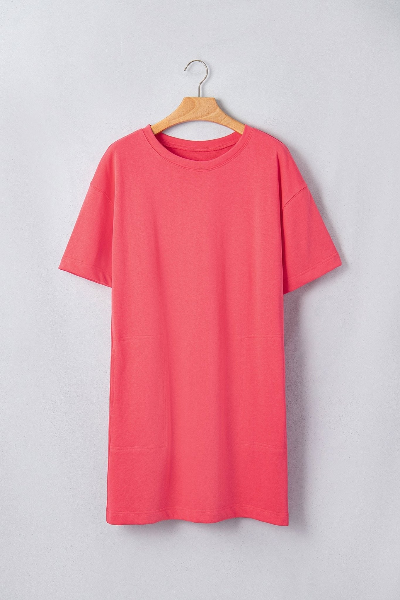 Solid Drop Shoulder Loose T-Shirt Mini Dress - Rooted & Reckless Co.