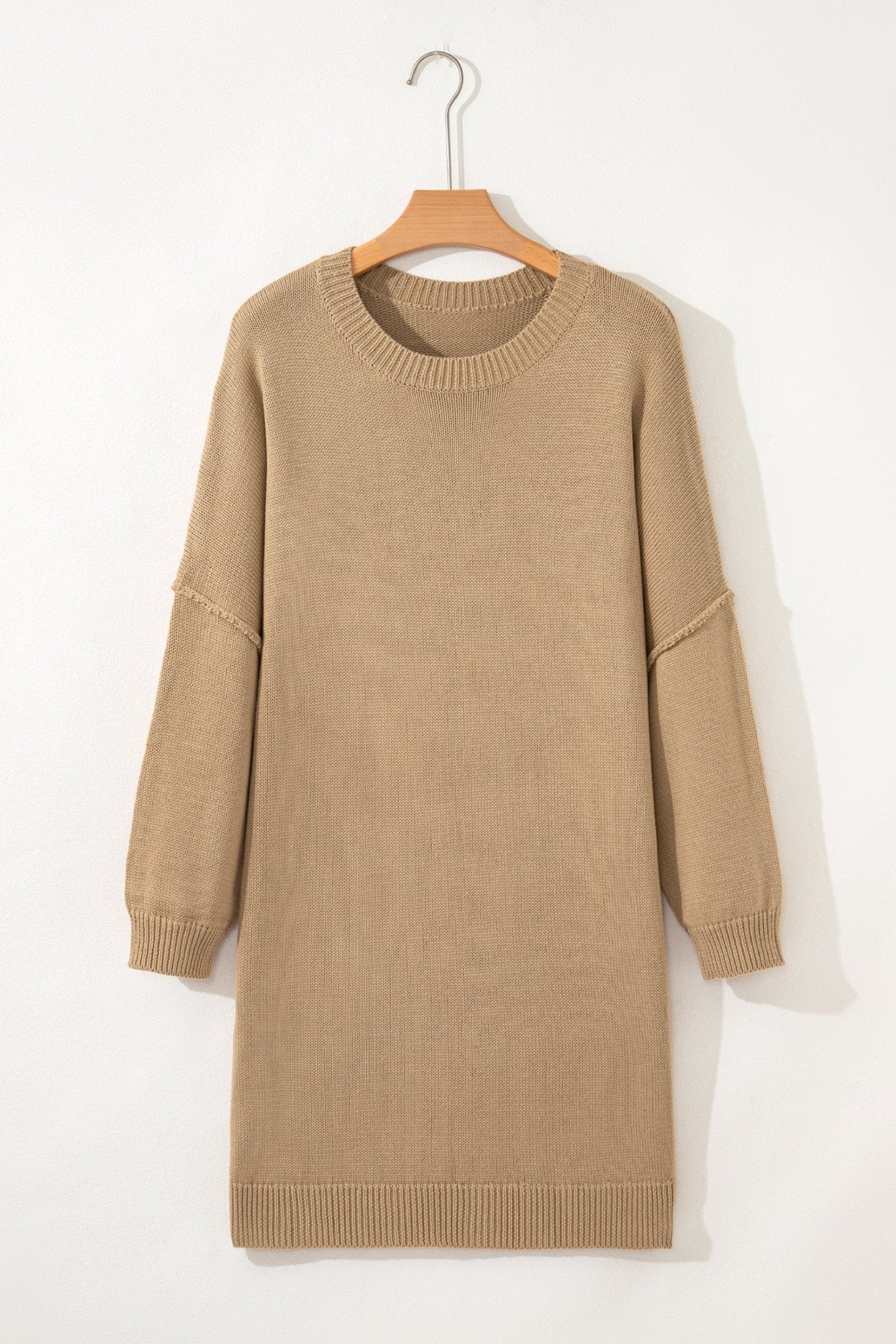 Solid Drop Shoulder Oversize Mini Sweater Dress - Rooted & Reckless Co.