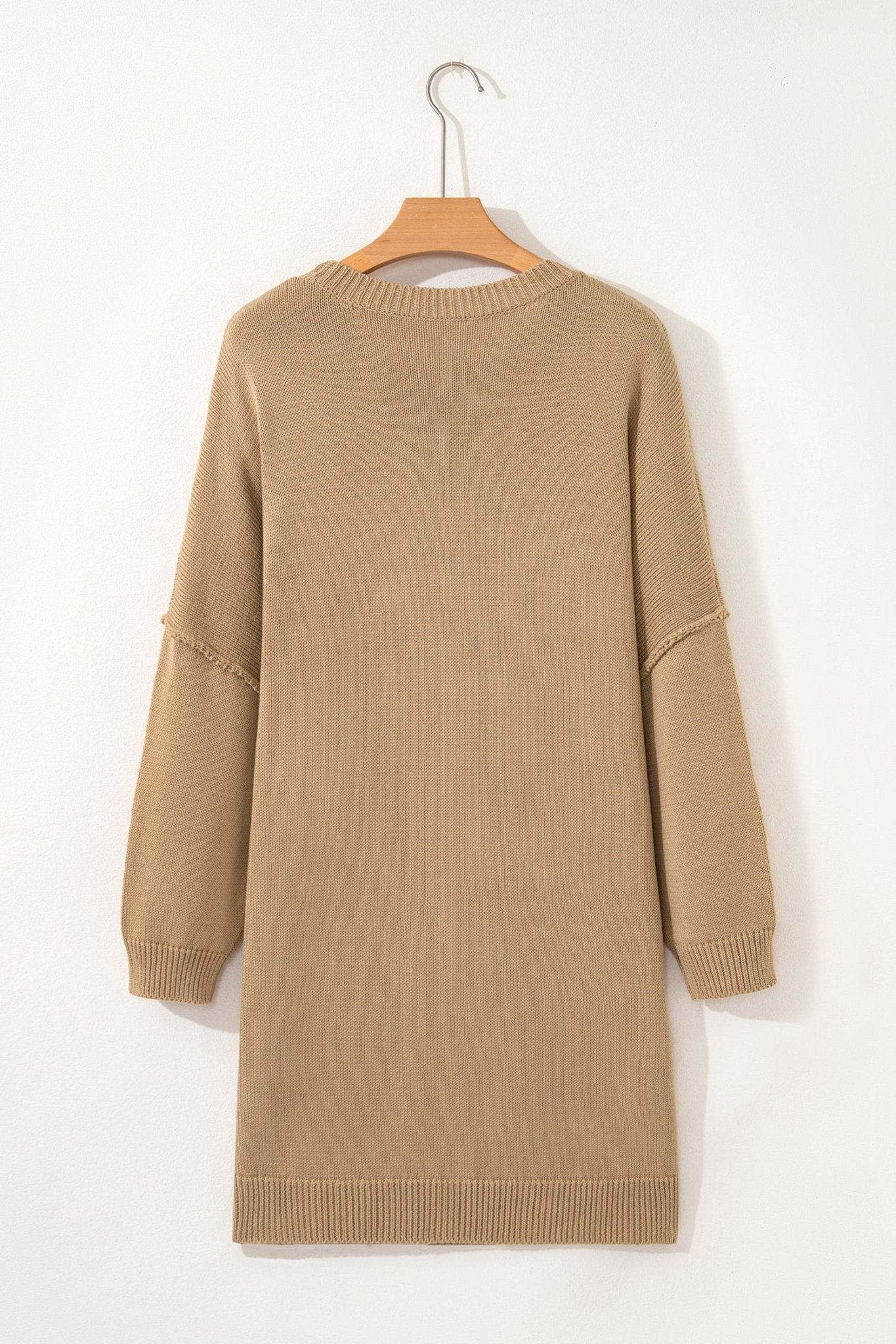 Solid Drop Shoulder Oversize Mini Sweater Dress - Rooted & Reckless Co.