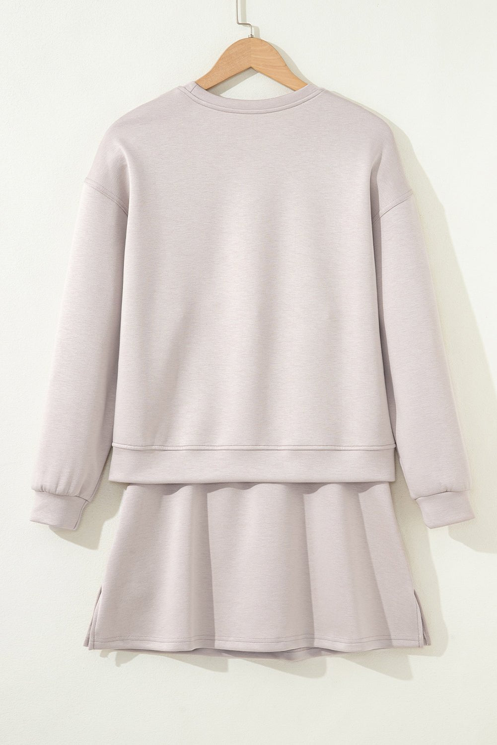 Solid Drop Shoulder Pullover and Mini Skirt Set - Rooted & Reckless Co.