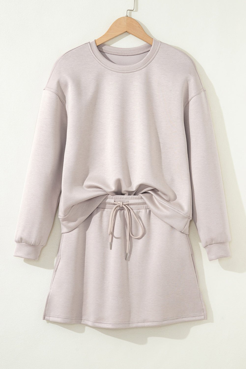 Solid Drop Shoulder Pullover and Mini Skirt Set - Rooted & Reckless Co.