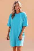 Solid Drop Shoulder T-Shirt Mini Dress - Rooted & Reckless Co.