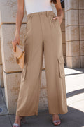 Solid Elastic High-Waist Pants - Rooted & Reckless Co.