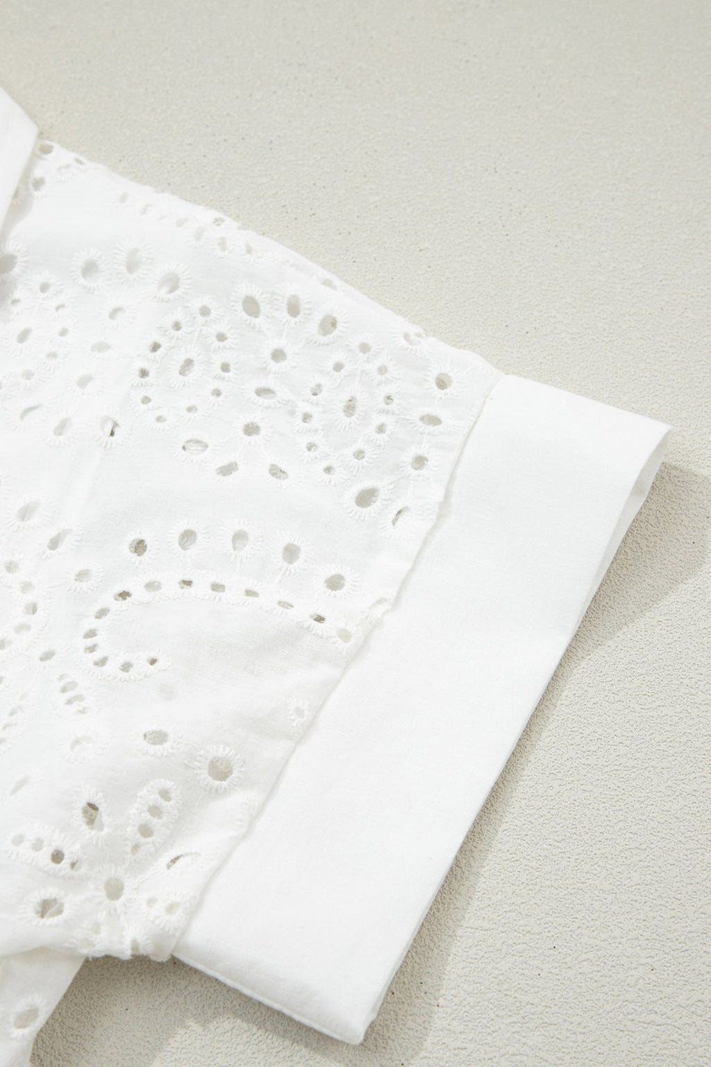 Solid Embroidered Eyelet Collared V-Neck Mini Dress - Rooted & Reckless Co.