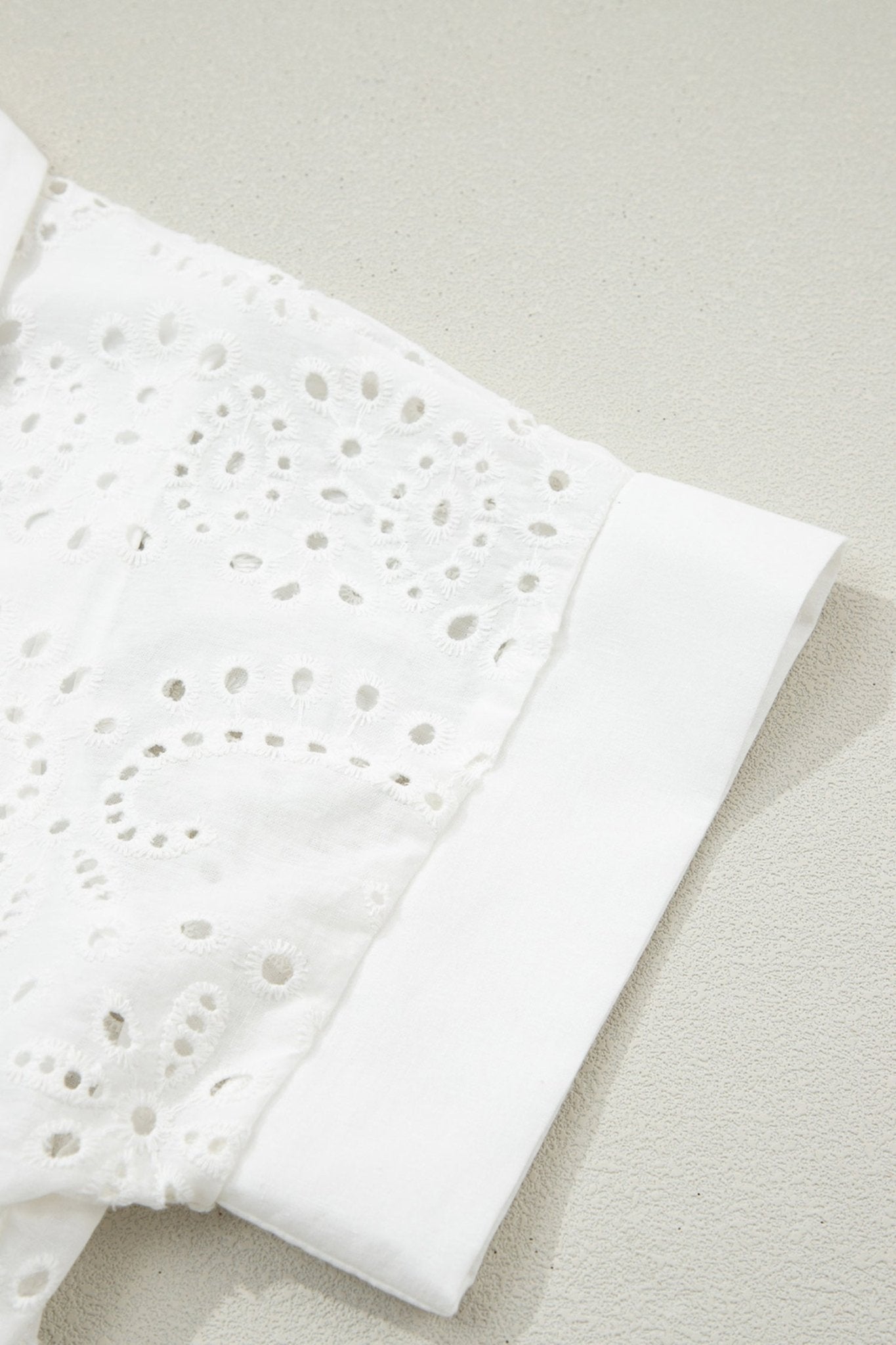 Solid Embroidered Eyelet Collared V-Neck Mini Dress - Rooted & Reckless Co.