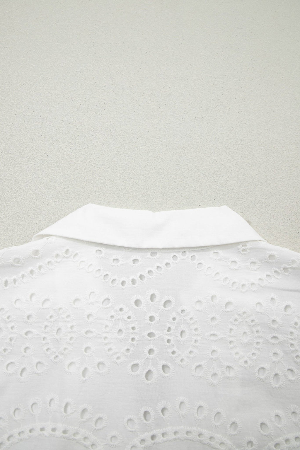 Solid Embroidered Eyelet Collared V-Neck Mini Dress - Rooted & Reckless Co.