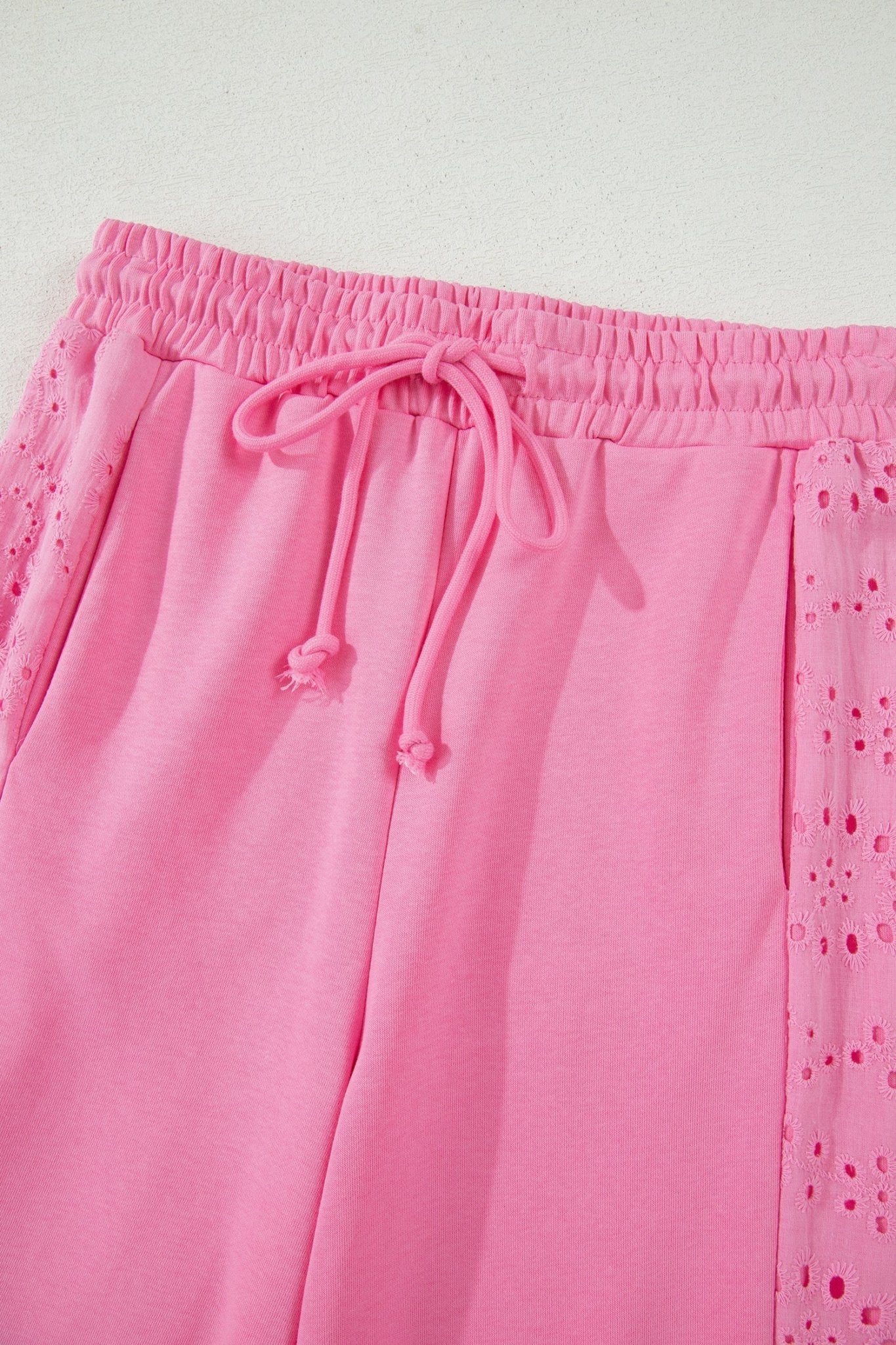 Solid Embroidered Eyelet Patchwork Top & Pants Set - Rooted & Reckless Co.