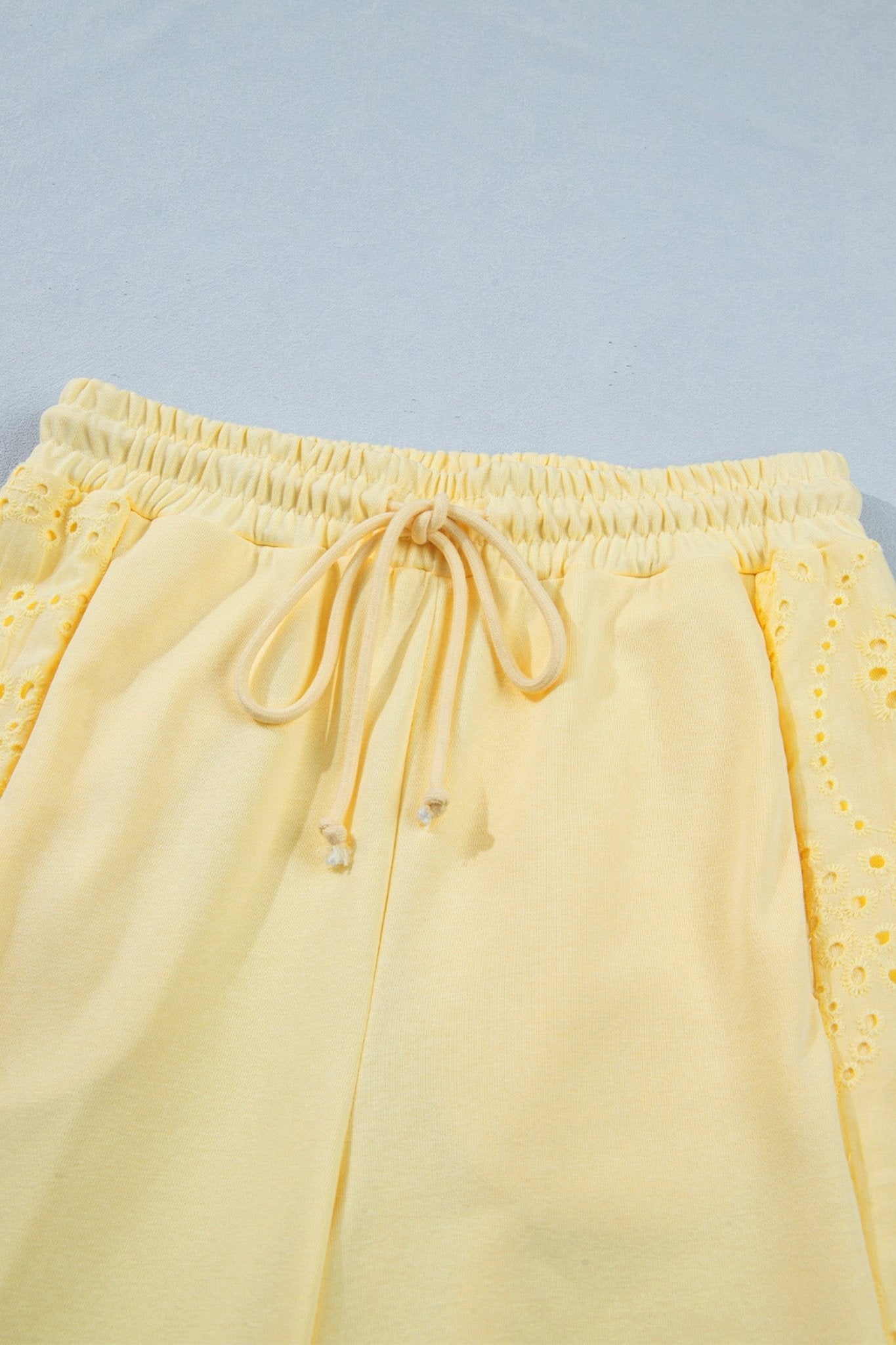 Solid Embroidered Eyelet Patchwork Top & Pants Set - Rooted & Reckless Co.