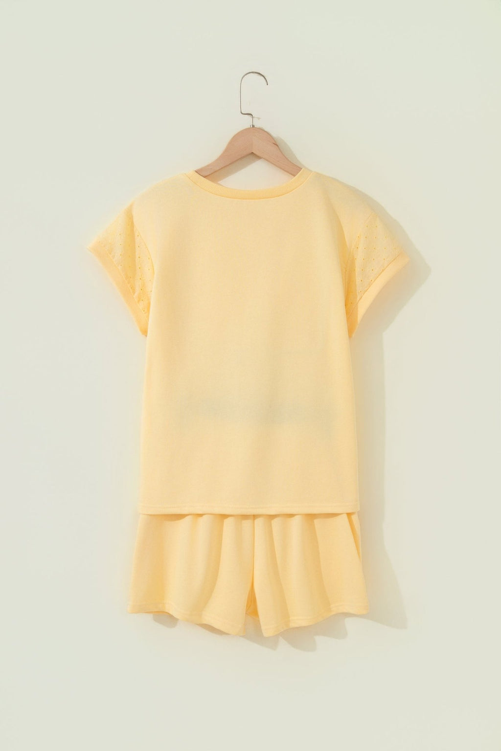 Solid Embroidered Eyelet Patchwork Top & Shorts Set - Rooted & Reckless Co.