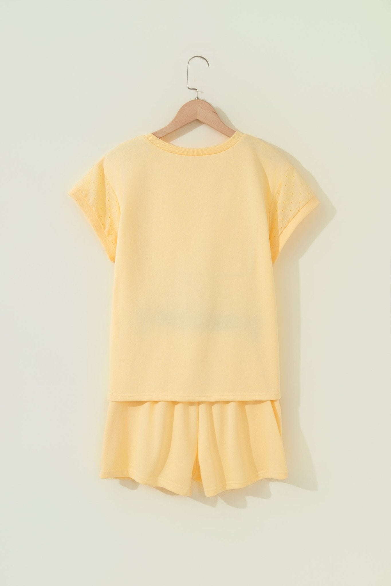 Solid Embroidered Eyelet Patchwork Top & Shorts Set - Rooted & Reckless Co.