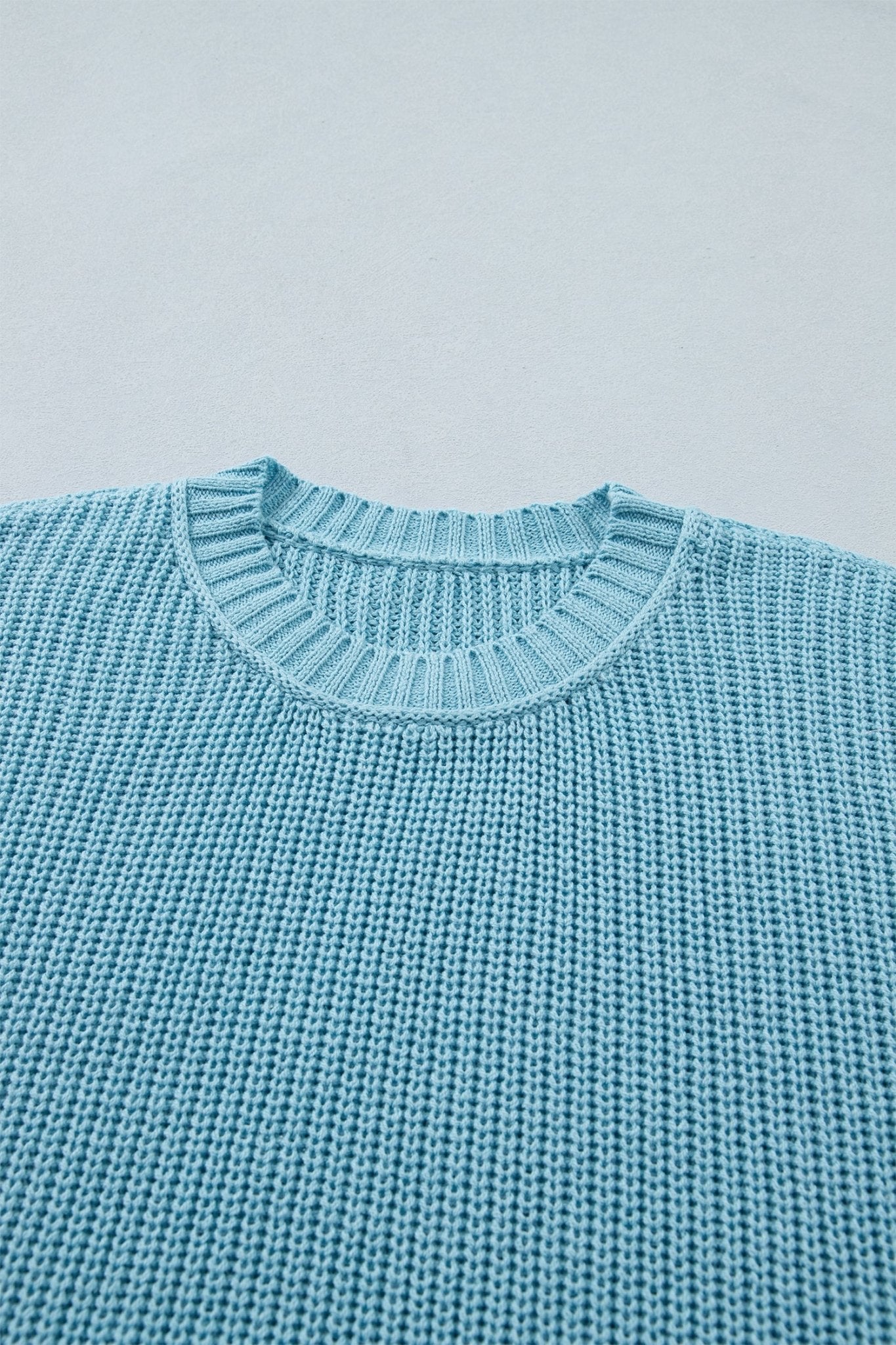 Solid Exposed Seam 3/4 Sleeve Loose Sweater - Rooted & Reckless Co.