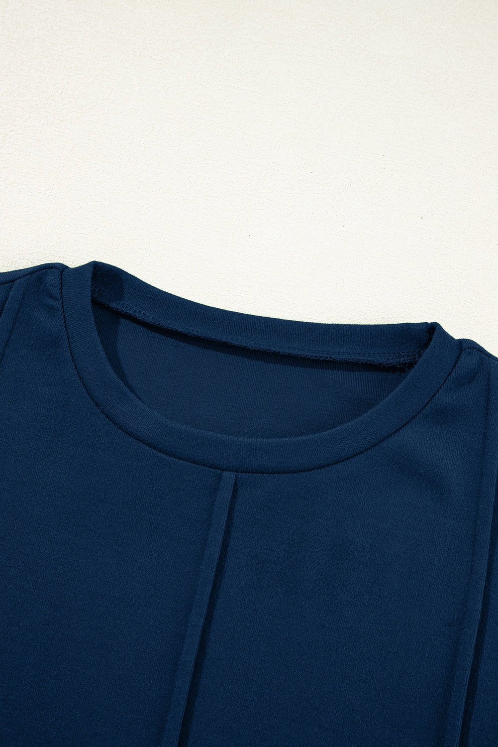 Solid Exposed Seam Crew Neck Long Sleeve Top - Rooted & Reckless Co.