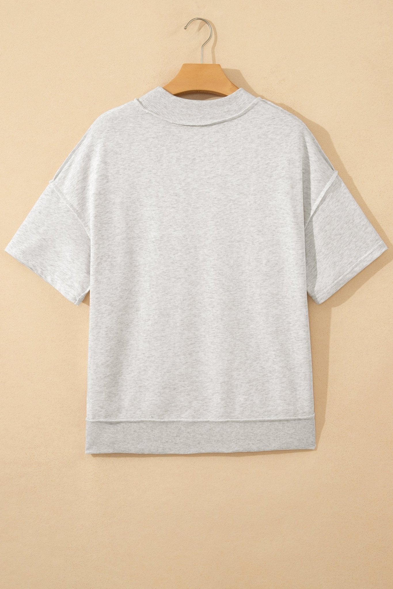 Solid Exposed Seam Mock Neck Tee - Rooted & Reckless Co.
