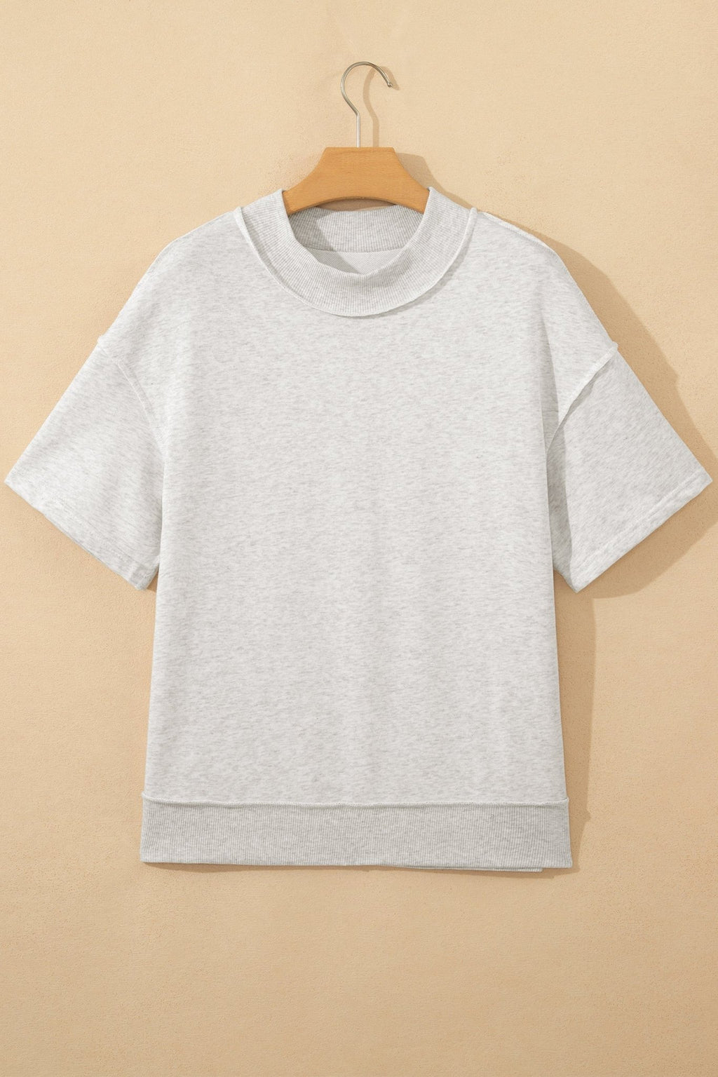Solid Exposed Seam Mock Neck Tee - Rooted & Reckless Co.