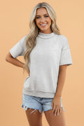 Solid Exposed Seam Mock Neck Tee - Rooted & Reckless Co.