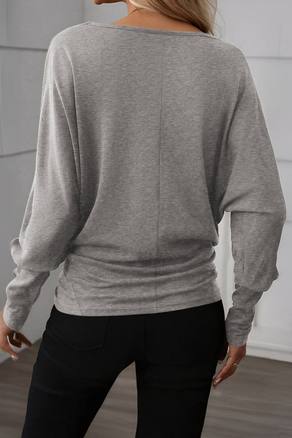 Solid Extended Cuff Long Sleeve Top - Rooted & Reckless Co.