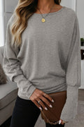 Solid Extended Cuff Long Sleeve Top - Rooted & Reckless Co.