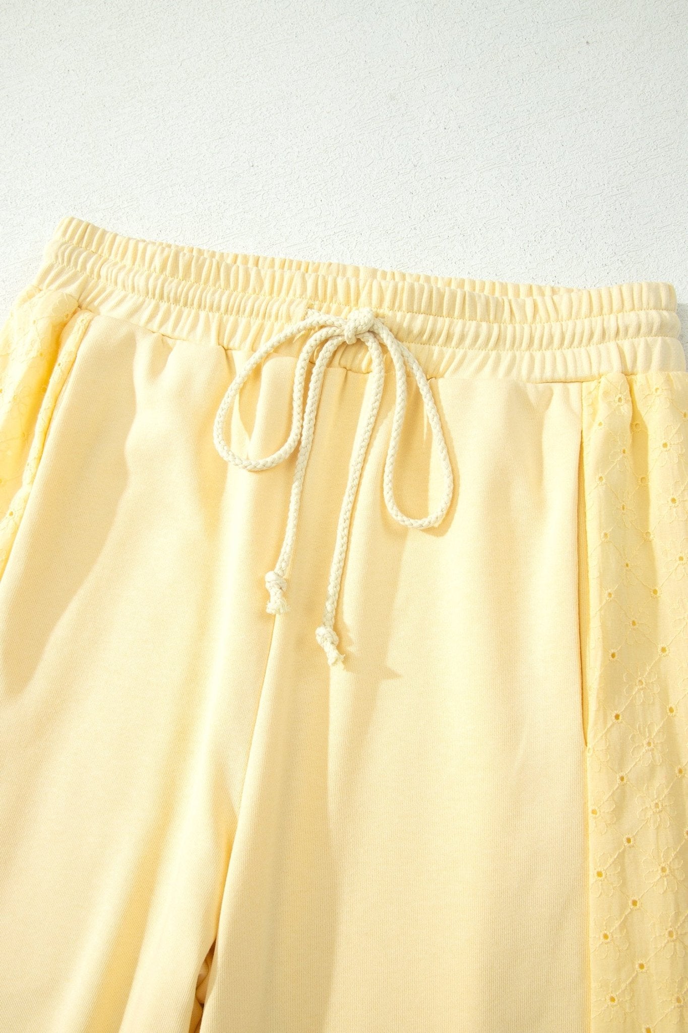 Solid Eyelet Embroidered Pullover & Drawstring Pants Set - Rooted & Reckless Co.