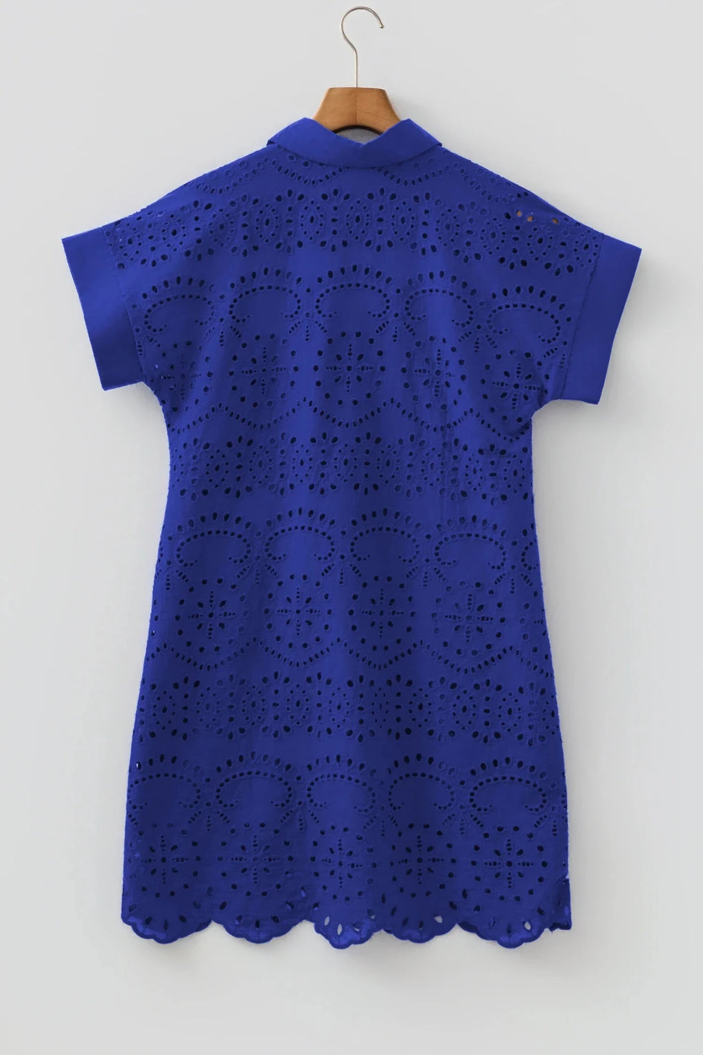 Solid Eyelet Embroidered T-Shirt Mini Dress - Rooted & Reckless Co.