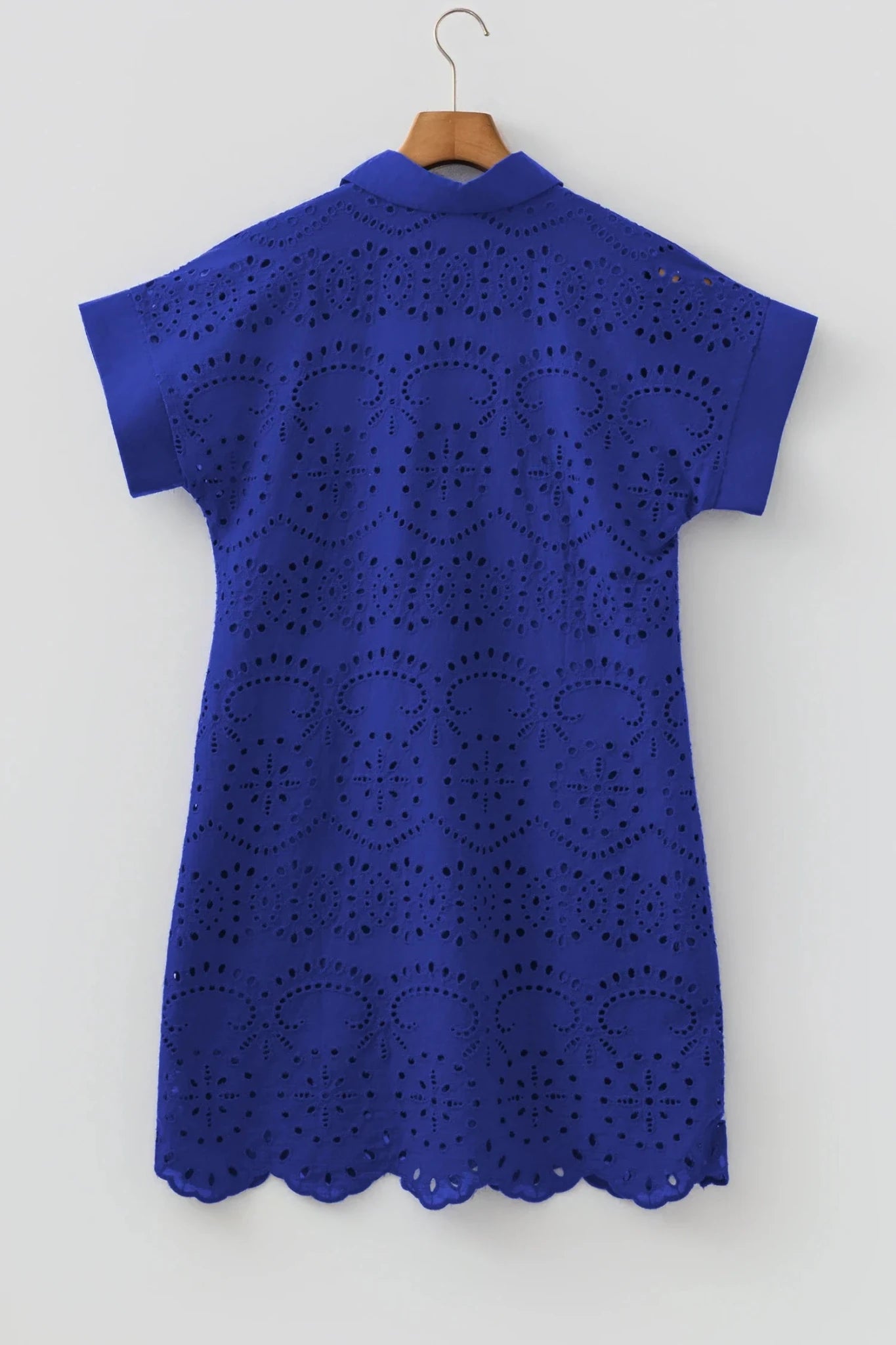 Solid Eyelet Embroidered T-Shirt Mini Dress - Rooted & Reckless Co.