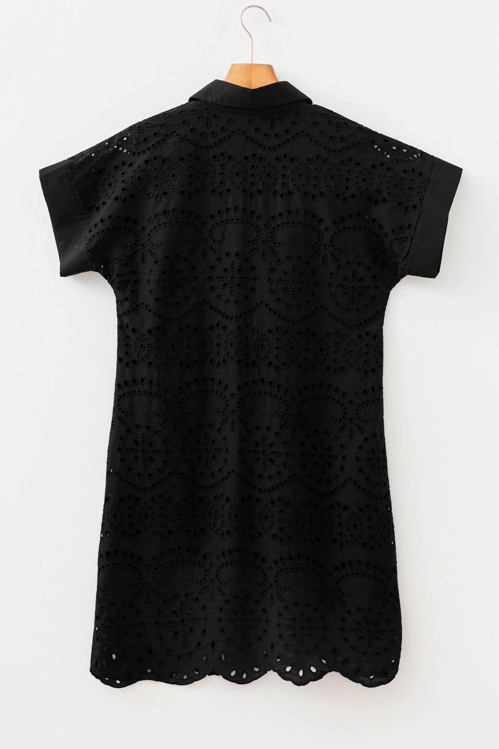 Solid Eyelet Embroidered T-Shirt Mini Dress - Rooted & Reckless Co.