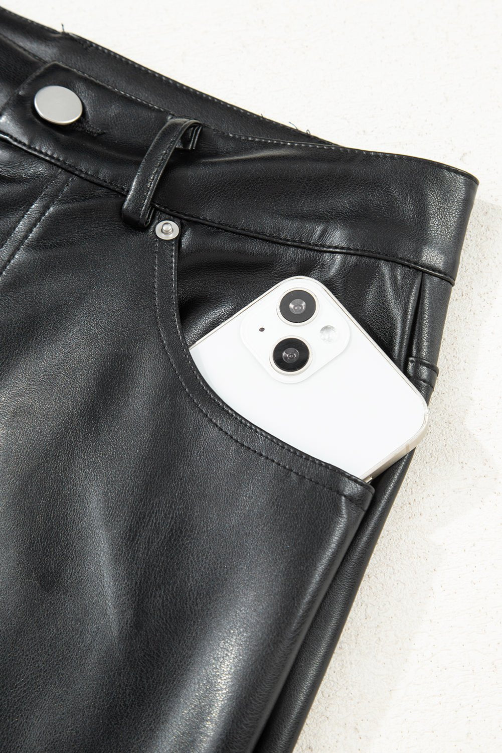 Solid Faux Leather Side Slit Maxi Skirt - Rooted & Reckless Co.