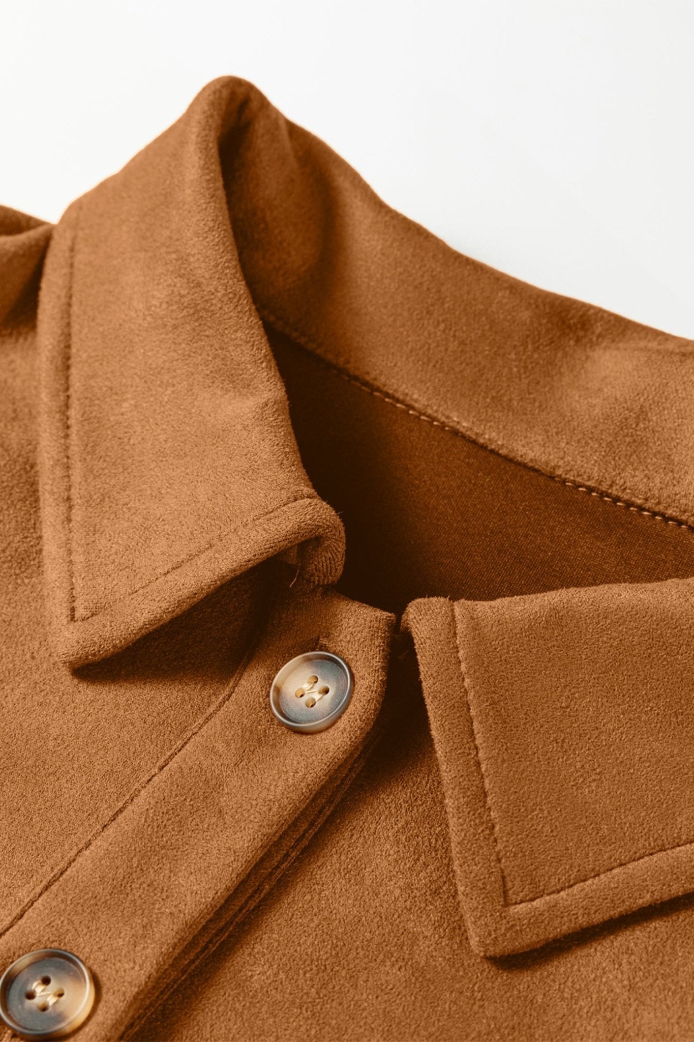 Solid Faux Suede Hollowed Jacket - Rooted & Reckless Co.