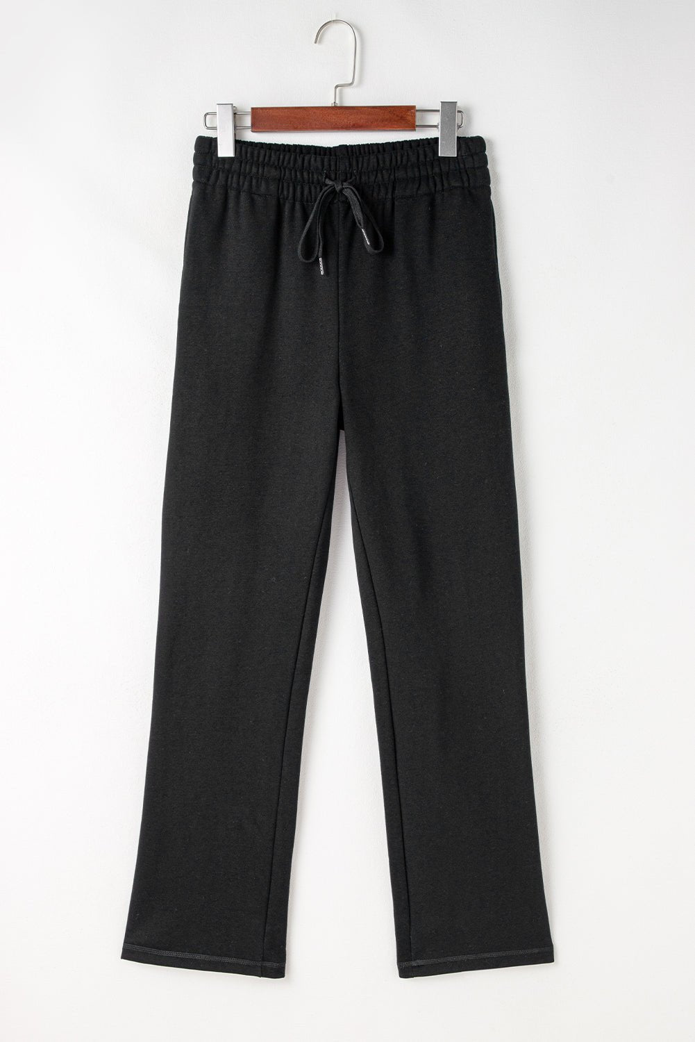 Solid Fleece-Lined Drawstring Waist Pants - Rooted & Reckless Co.