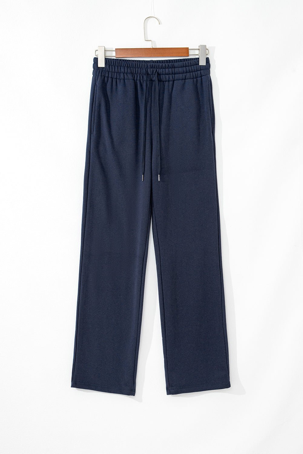 Solid Fleece-Lined Drawstring Waist Pants - Rooted & Reckless Co.