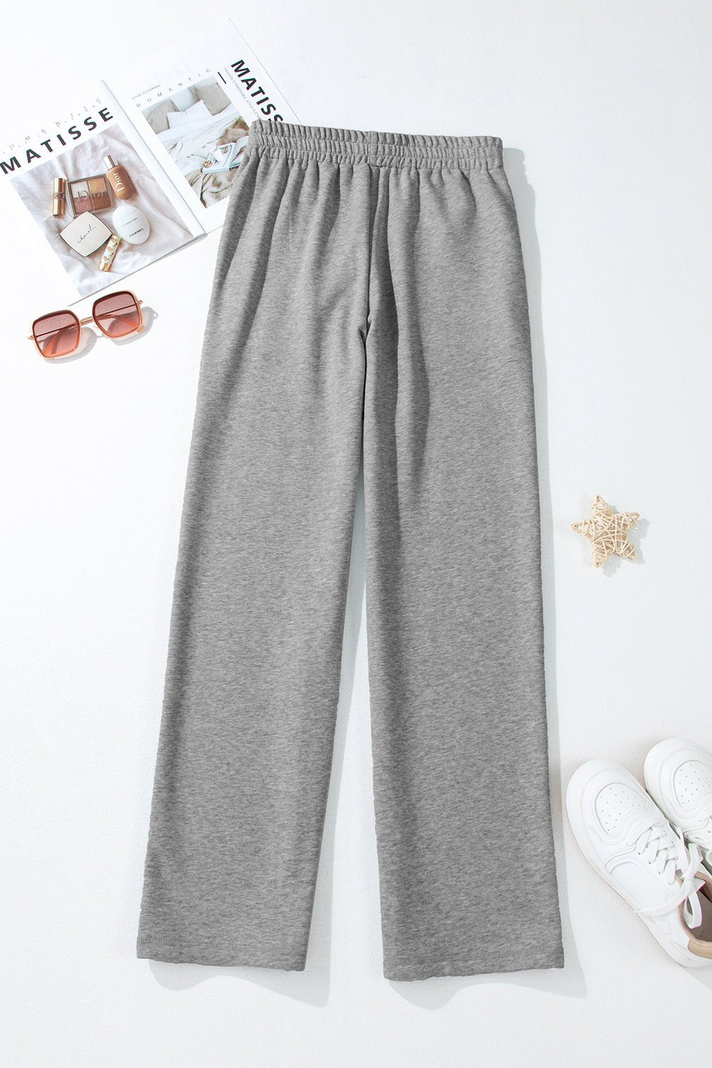 Solid Fleece-Lined Drawstring Waist Pants - Rooted & Reckless Co.