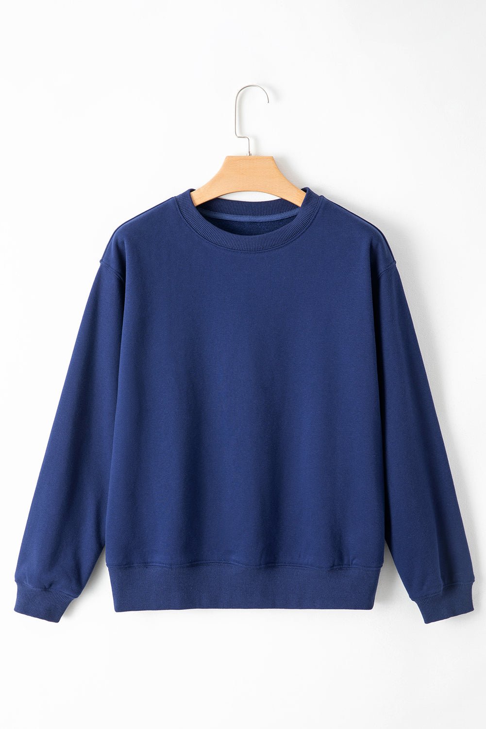 Solid Fleece Lined Drop Shoulder Terry Sweatshirt - Rooted & Reckless Co.