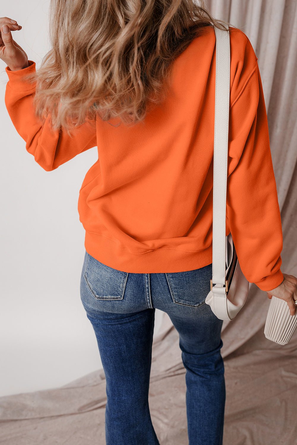 Solid Fleece Lined Drop Shoulder Terry Sweatshirt - Rooted & Reckless Co.