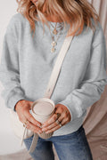 Solid Fleece Lined Drop Shoulder Terry Sweatshirt - Rooted & Reckless Co.