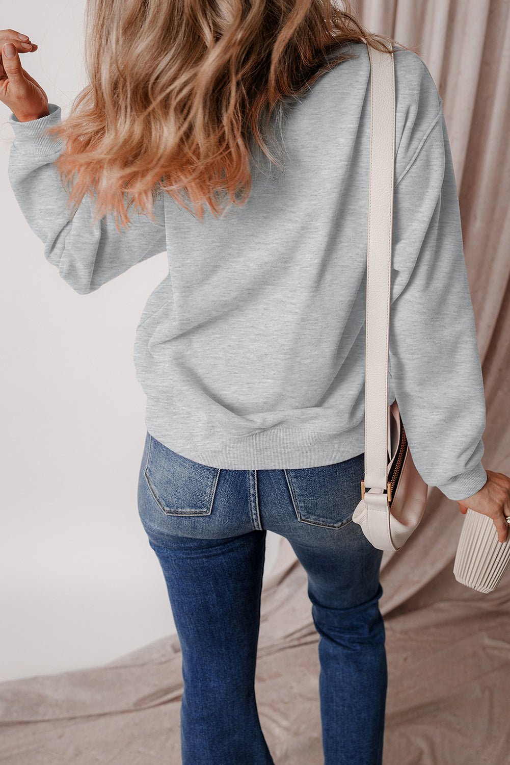 Solid Fleece Lined Drop Shoulder Terry Sweatshirt - Rooted & Reckless Co.
