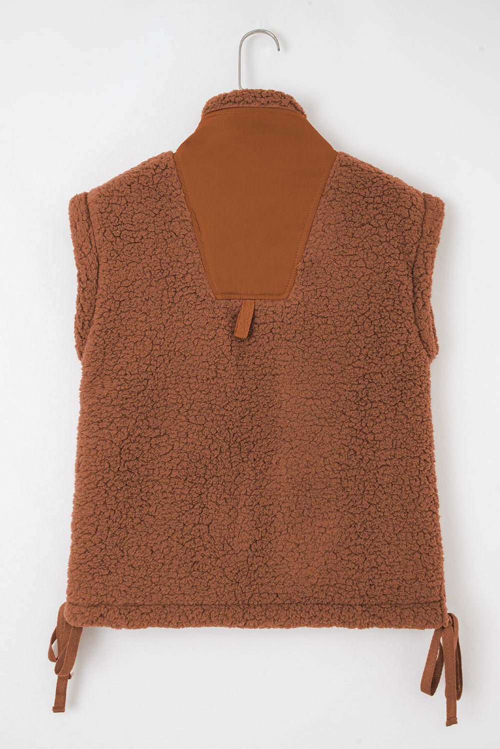 Solid Fleece Snap Button Side Tie Vest - Rooted & Reckless Co.